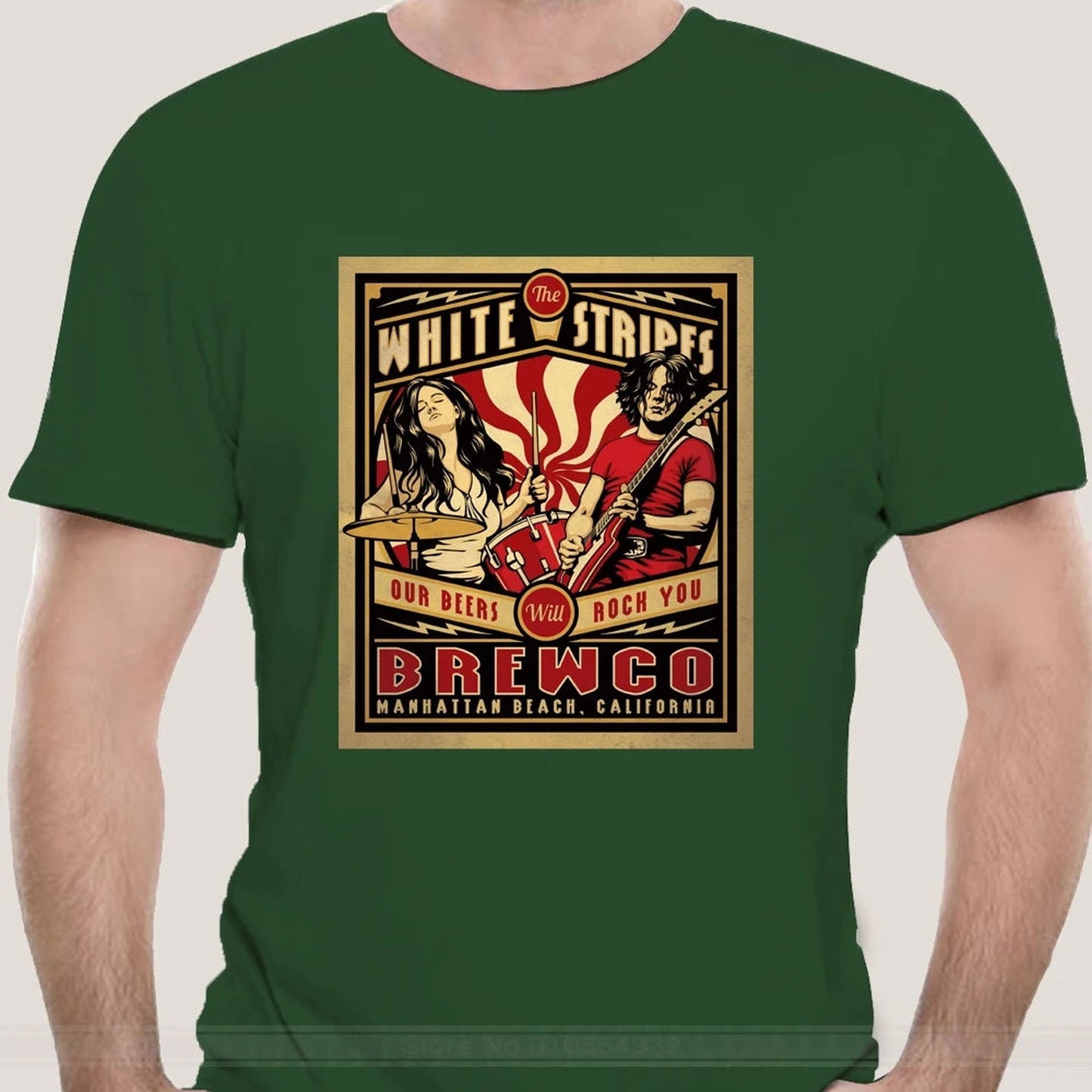 THE WHITE STRIPES-Brewco armygreen THE_WHITE_STRIPES-Brewco_-_Vintage_Sounds_T-Shirts_-_-60150 Vintage Sounds T-shirts T-Shirt
