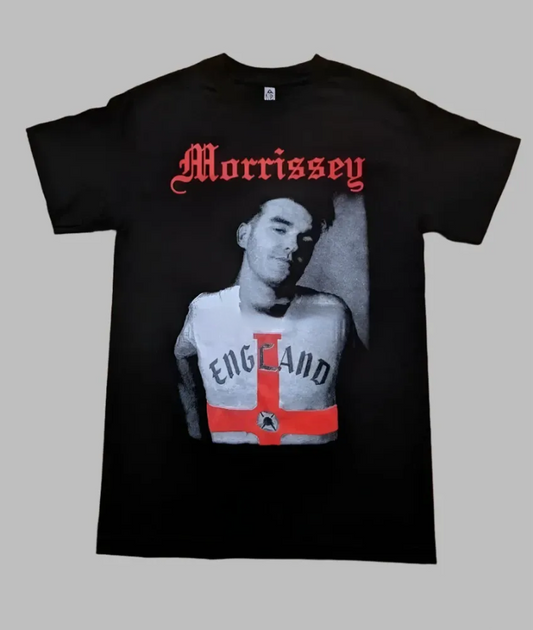 Morrissey : England -T-Shirt 0432231-Black 81244bfc-e5dd-4085-a5a1-cefd919d2597 Vintage Sounds T-Shirts T-Shirt