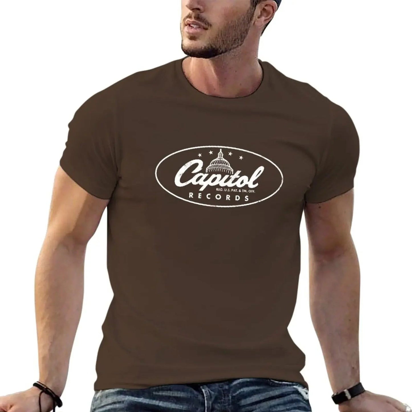 Capitol Records T-Shirt Dark Coffee Capitol_Records_T-Shirt_-_Vintage_Sounds_T-Shirts_-_-59346 Vintage Sounds T-shirts T-Shirt