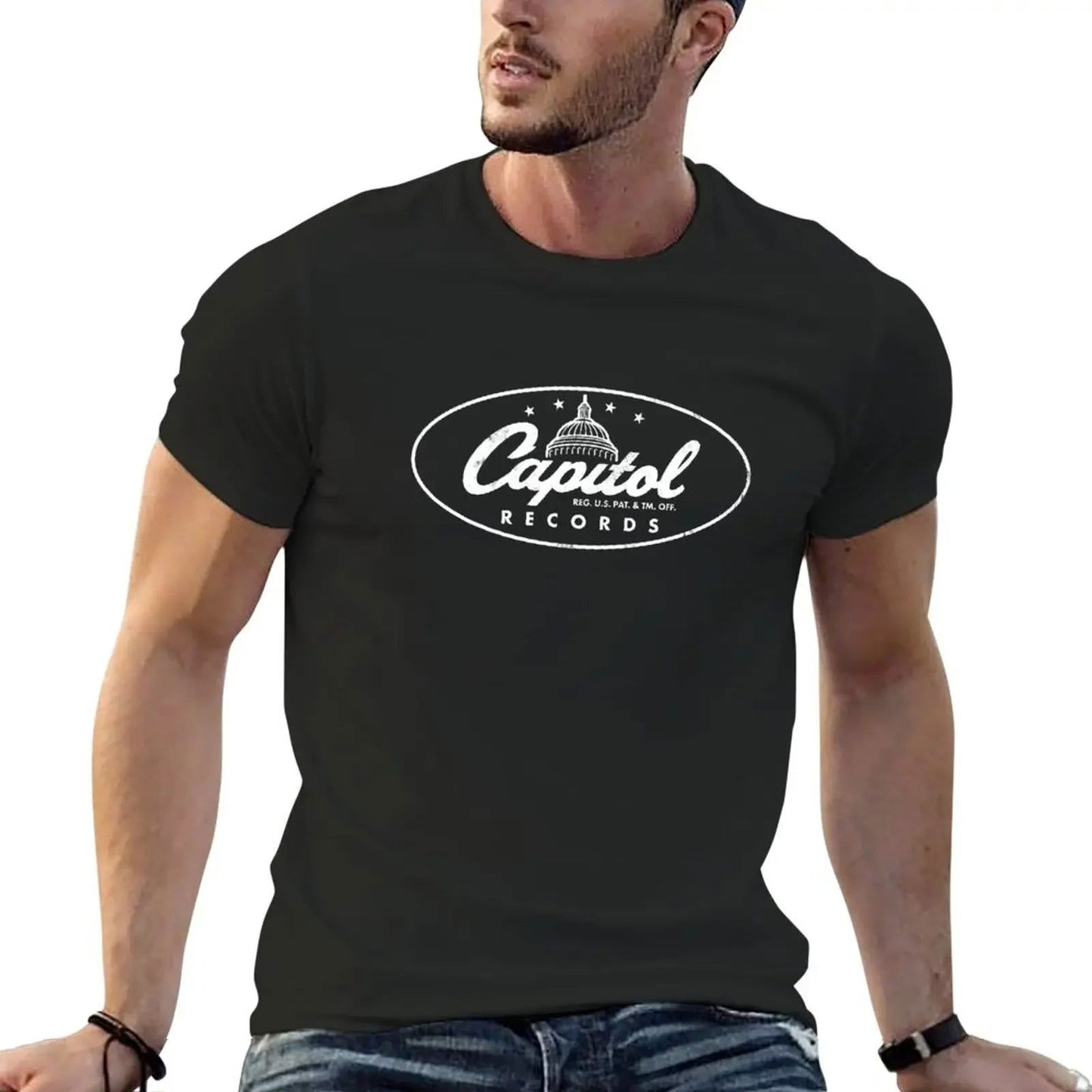 Capitol Records T-Shirt Black Capitol_Records_T-Shirt_-_Vintage_Sounds_T-Shirts_-_-59361 Vintage Sounds T-shirts T-Shirt