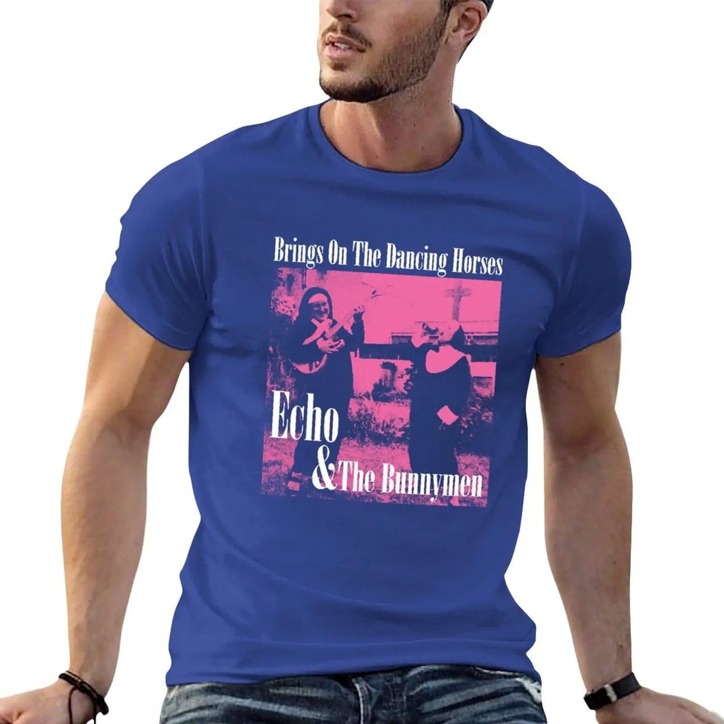 Echo & The Bunnymen- Bring On The Dancing Horses T-Shirt Blue Echo_The_Bunnymen-_Bring_On_The_Dancing_Horses_T-Shirt_-_Vintage_Sounds_T-Shirts_-_-59396 Vintage Sounds T-shirts T-Shirt