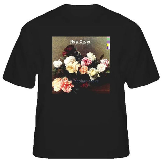 New Order Power, Corruption & Lies floral album t-shirt
