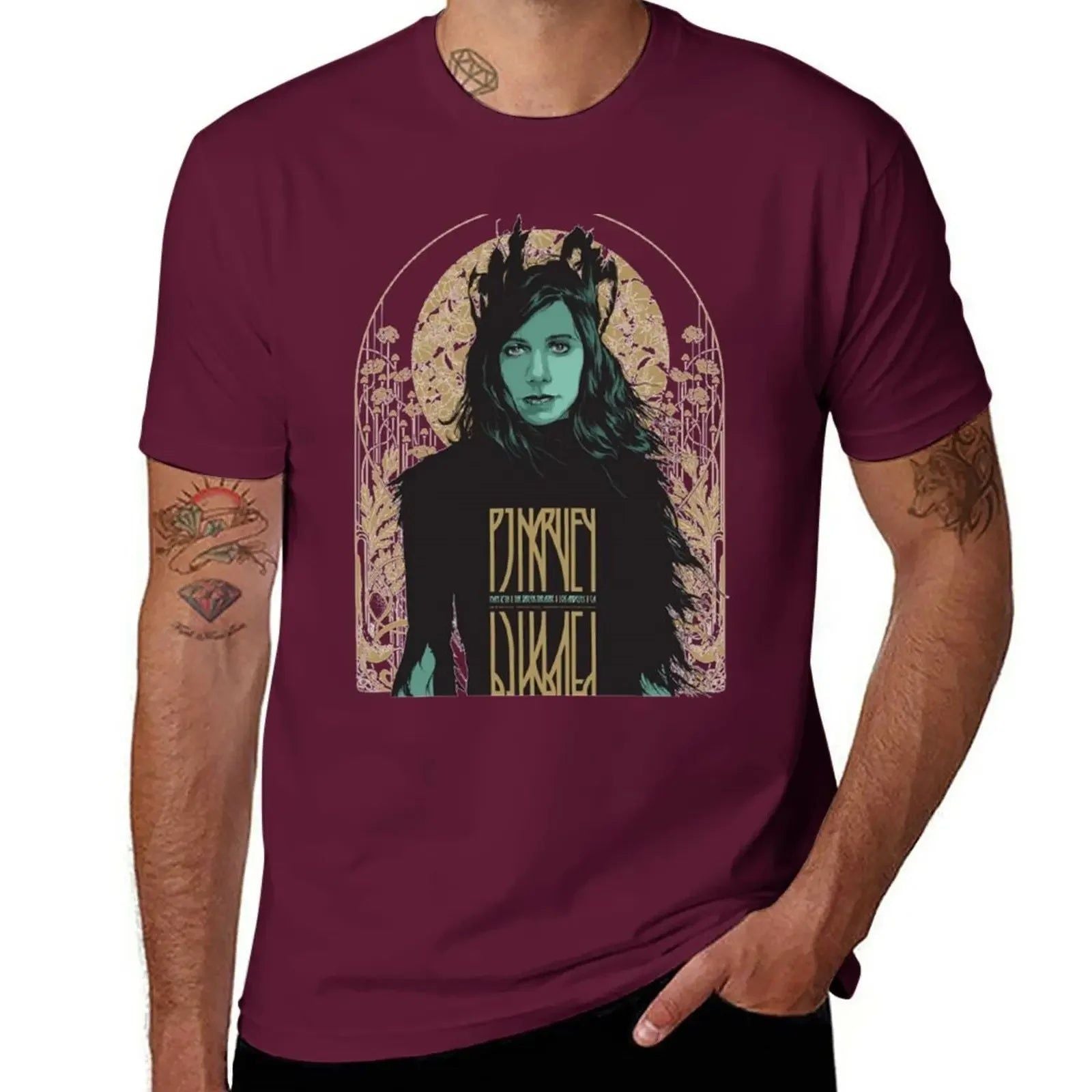 P J HARVEY- TRIO Maroon P_J_HARVEY-_TRIO_-_Vintage_Sounds_T-Shirts_-_-59732 Vintage Sounds T-shirts