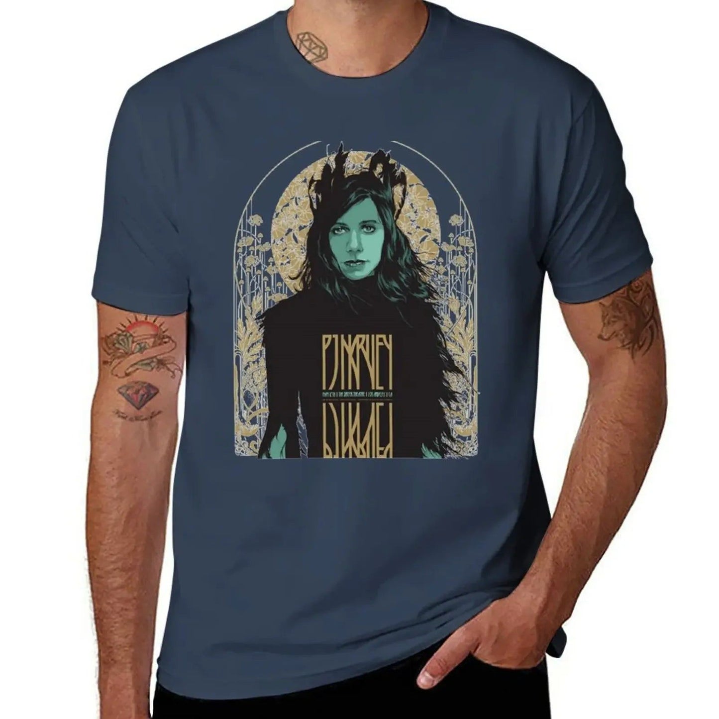 P J HARVEY- TRIO Navy P_J_HARVEY-_TRIO_-_Vintage_Sounds_T-Shirts_-_-59737 Vintage Sounds T-shirts