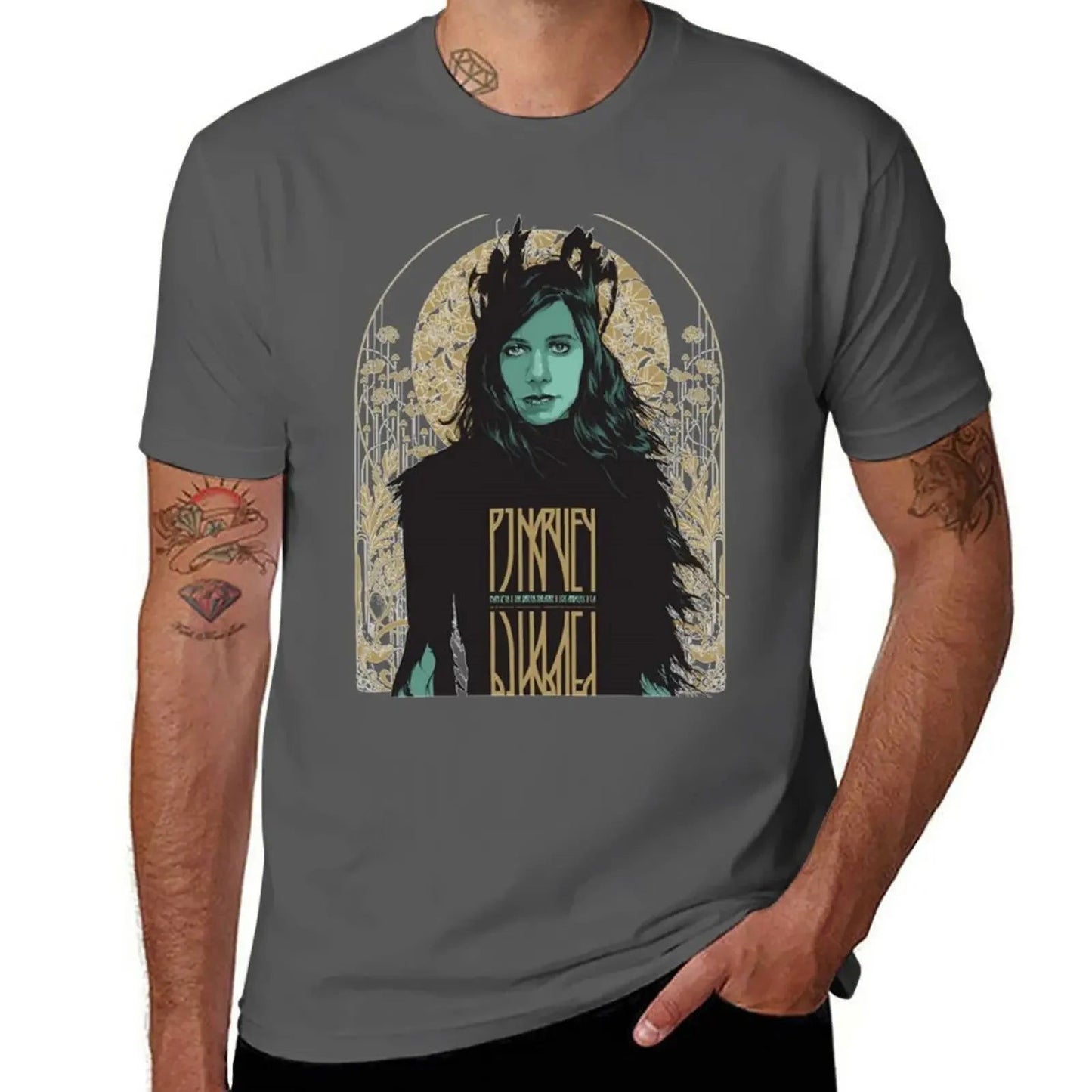 P J HARVEY- TRIO Dark Gray P_J_HARVEY-_TRIO_-_Vintage_Sounds_T-Shirts_-_-59739 Vintage Sounds T-shirts