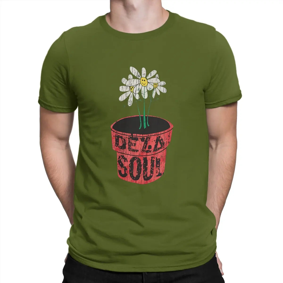 De La Soul-Rap Flower-T-Shirt Army Green S04c2a48e8cb34bbabf013957eea36c11p Vintage Sounds T-Shirts T-Shirt
