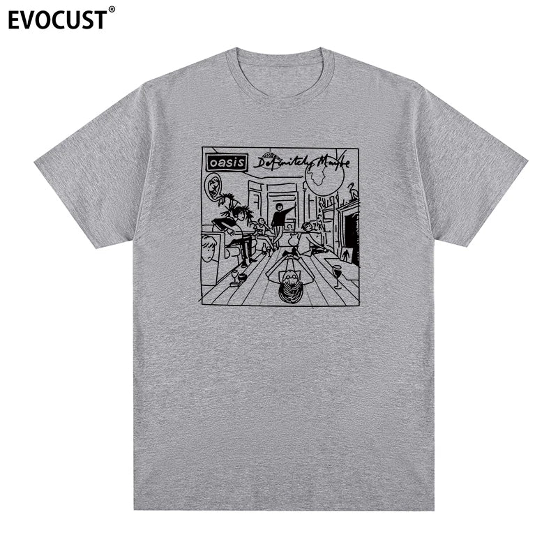 Oasis - Cartoon of Definitely Maybe Cover GRAY S2f164563497d4722b27163c37adb1c50e Vintage Sounds T-Shirts T-Shirt