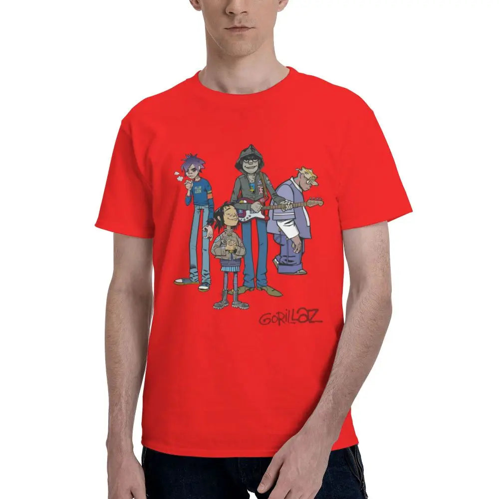 Gorillaz - Anime T Shirt Red S2fa264c1d81d48b8873b5b98eadf91d4d Vintage Sounds T-shirts T-Shirt