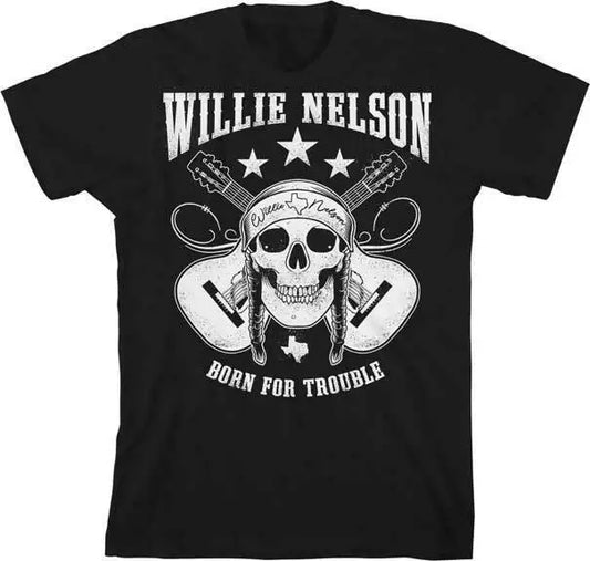 Willie Nelson: Born For Trouble T-Shirt Black S32b9ab6f432942e4998a725f6a55c26e4 Vintage Sounds T-Shirts T-Shirt