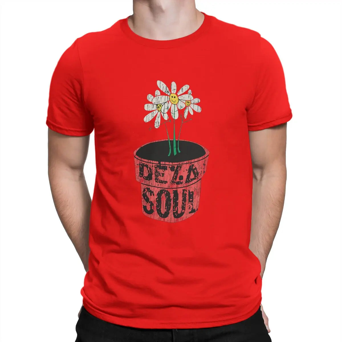 De La Soul-Rap Flower-T-Shirt Red S468a438bdcdf48efa86f2f203f58a82ef Vintage Sounds T-Shirts T-Shirt
