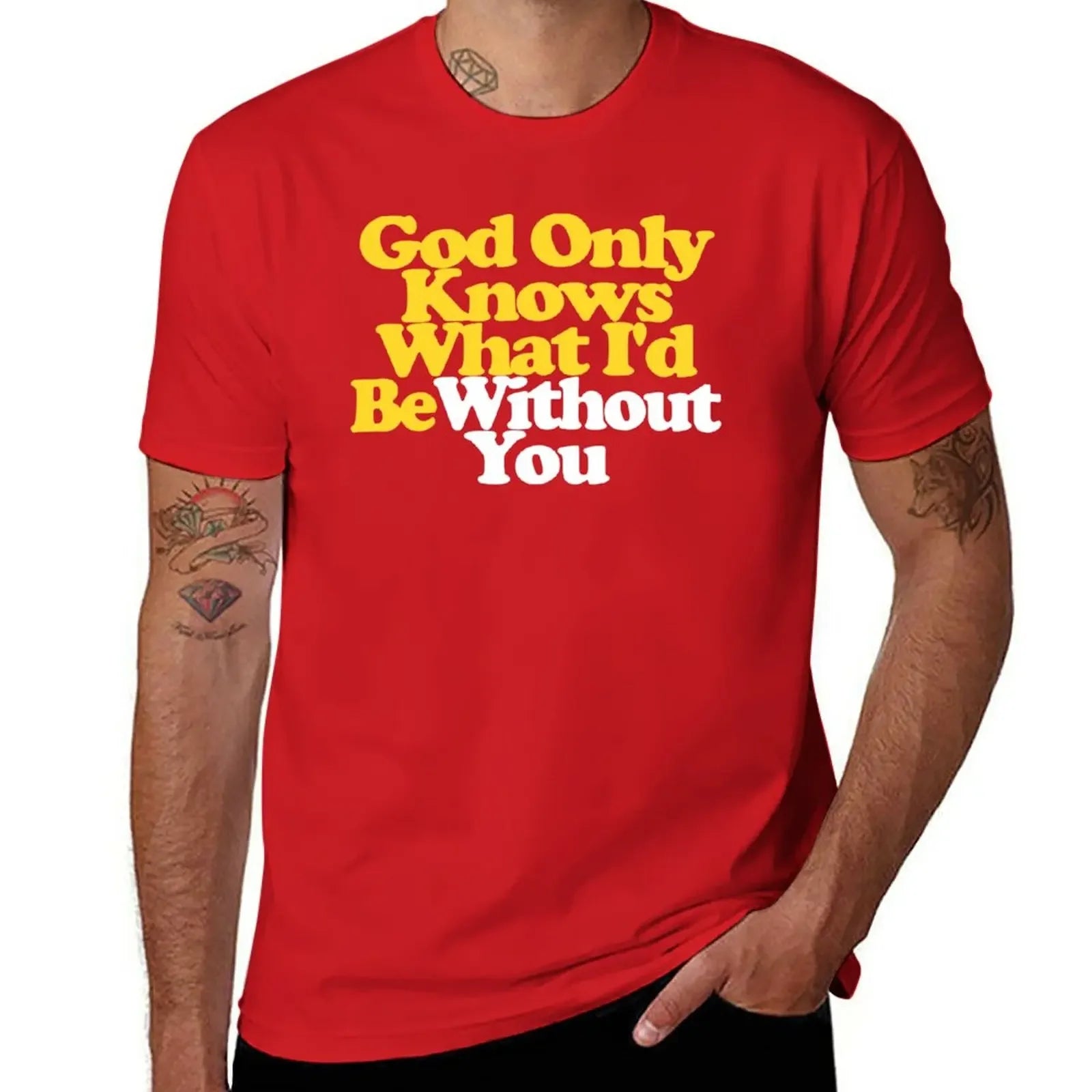 ミュージシャン GOD ONLY KNOWS BACK LOGO PRINT T-SHIRT S S80629ae841a5405ba23b883881564