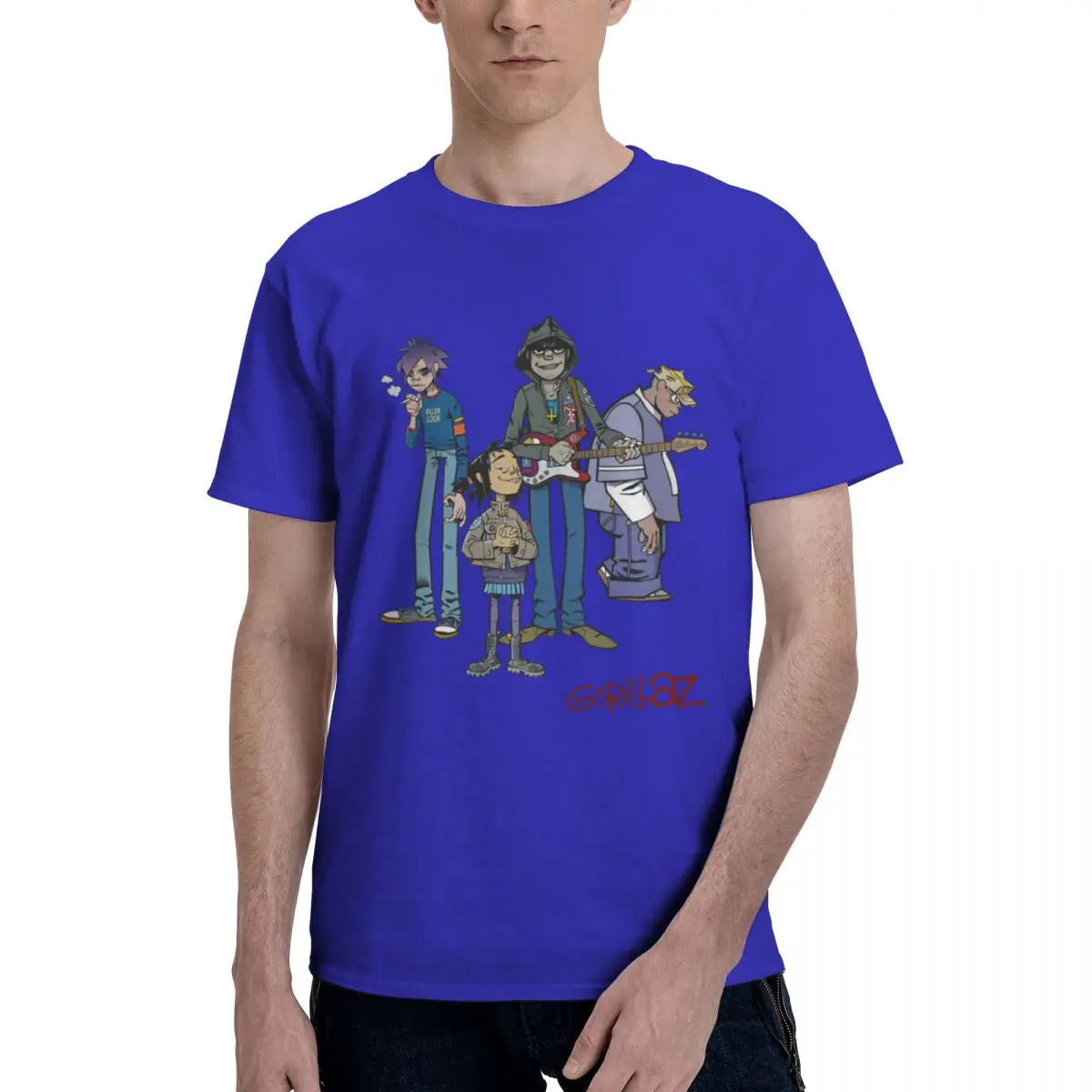 Gorillaz - Anime T Shirt Blue S5c0f31cbf0de41f2992e08fc1abba286x Vintage Sounds T-shirts T-Shirt