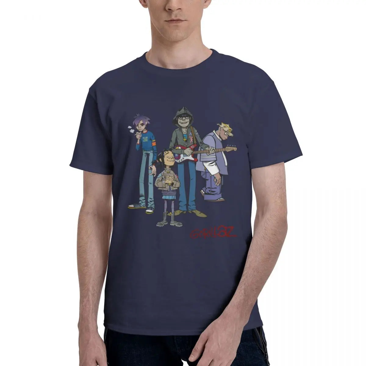 Gorillaz - Anime T Shirt Navy Blue S6e5ac56b81f249fb870566705e6beae5p Vintage Sounds T-shirts T-Shirt