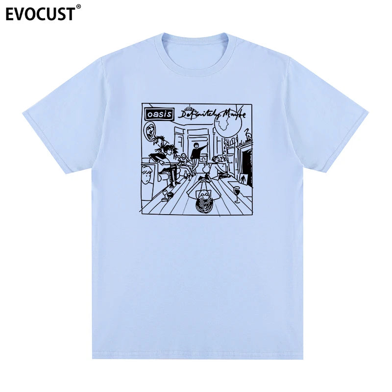 Oasis - Cartoon of Definitely Maybe Cover SKY BLUE Sa9262412a73f43ef90565ee3c9ef0b05p Vintage Sounds T-Shirts T-Shirt