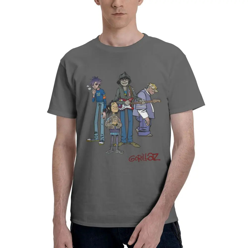 Gorillaz - Anime T Shirt Dark Grey Sb0c61ae88ace4c84bceeff05cc0aa48co Vintage Sounds T-shirts T-Shirt