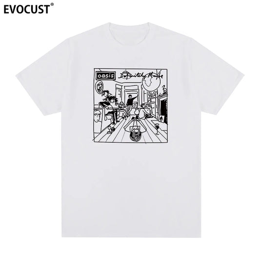 Oasis - Cartoon of Definitely Maybe Cover WHITE Scb1fd260433c4e1b8015b68367b8096eK Vintage Sounds T-Shirts T-Shirt