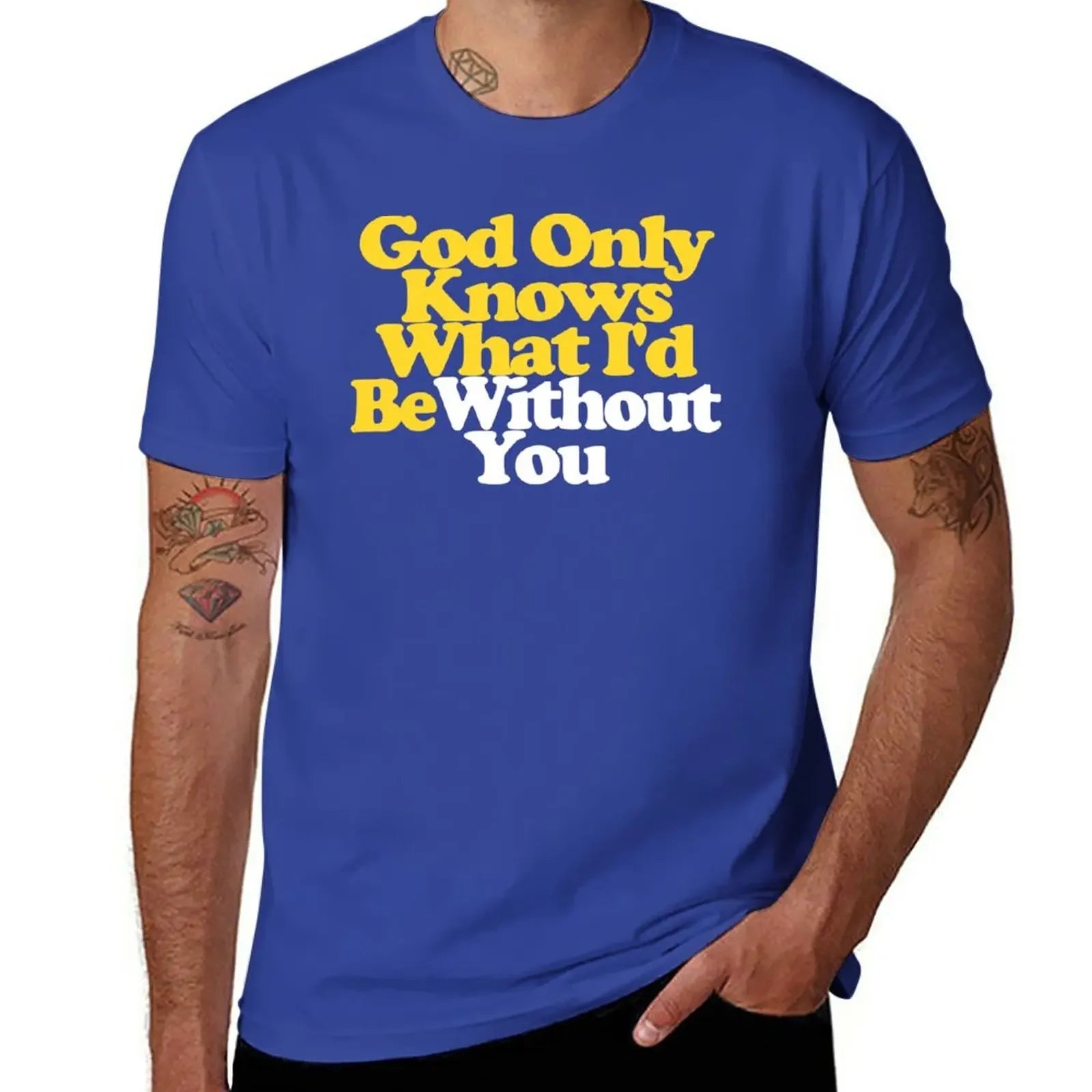 ミュージシャン GOD ONLY KNOWS BACK LOGO PRINT T-SHIRT S God Only Knows Beach Boys Lyrics Pet Sounds Shirt T-Shirt