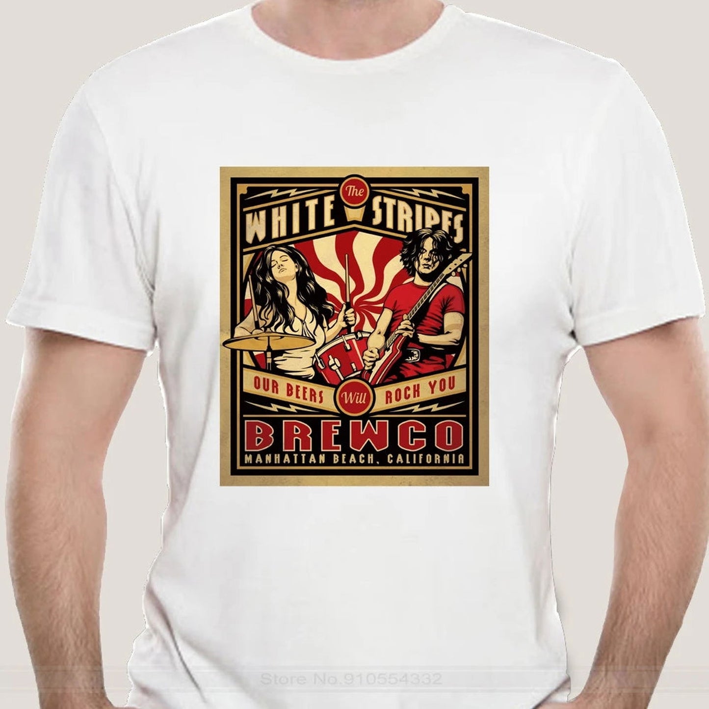 THE WHITE STRIPES-Brewco white THE_WHITE_STRIPES-Brewco_-_Vintage_Sounds_T-Shirts_-_-60141 Vintage Sounds T-shirts T-Shirt
