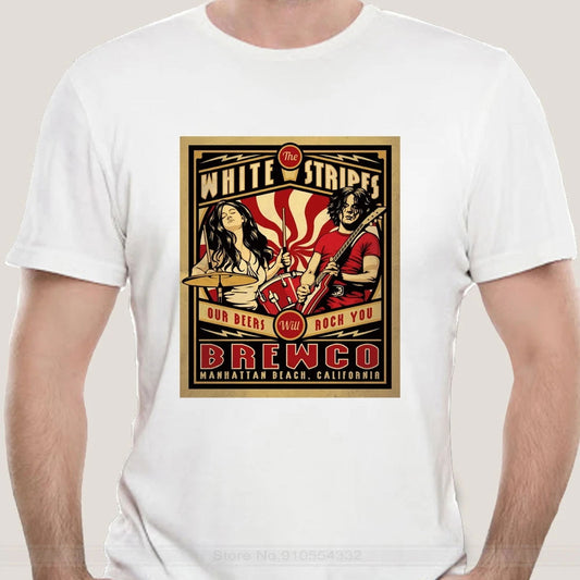 THE WHITE STRIPES-Brewco white THE_WHITE_STRIPES-Brewco_-_Vintage_Sounds_T-Shirts_-_-60141 Vintage Sounds T-shirts T-Shirt