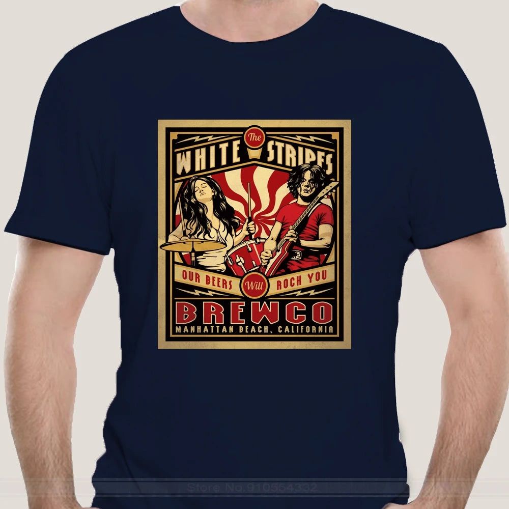 THE WHITE STRIPES-Brewco navy blue THE_WHITE_STRIPES-Brewco_-_Vintage_Sounds_T-Shirts_-_-60144 Vintage Sounds T-shirts T-Shirt