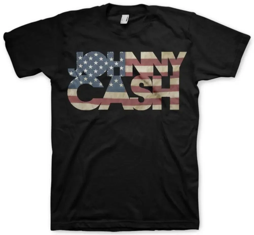 Johnny Cash - Americana T-Shirt 0051847-Black john_result Vintage Sounds T-Shirts T-Shirt